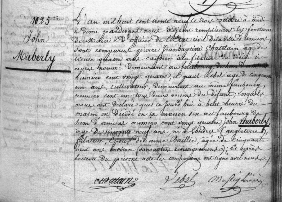 challengeAZ acte décès Maberly