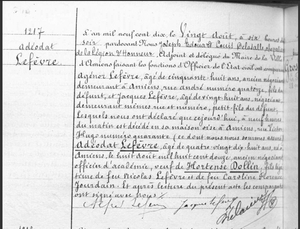 challenge AZ 
acte décès