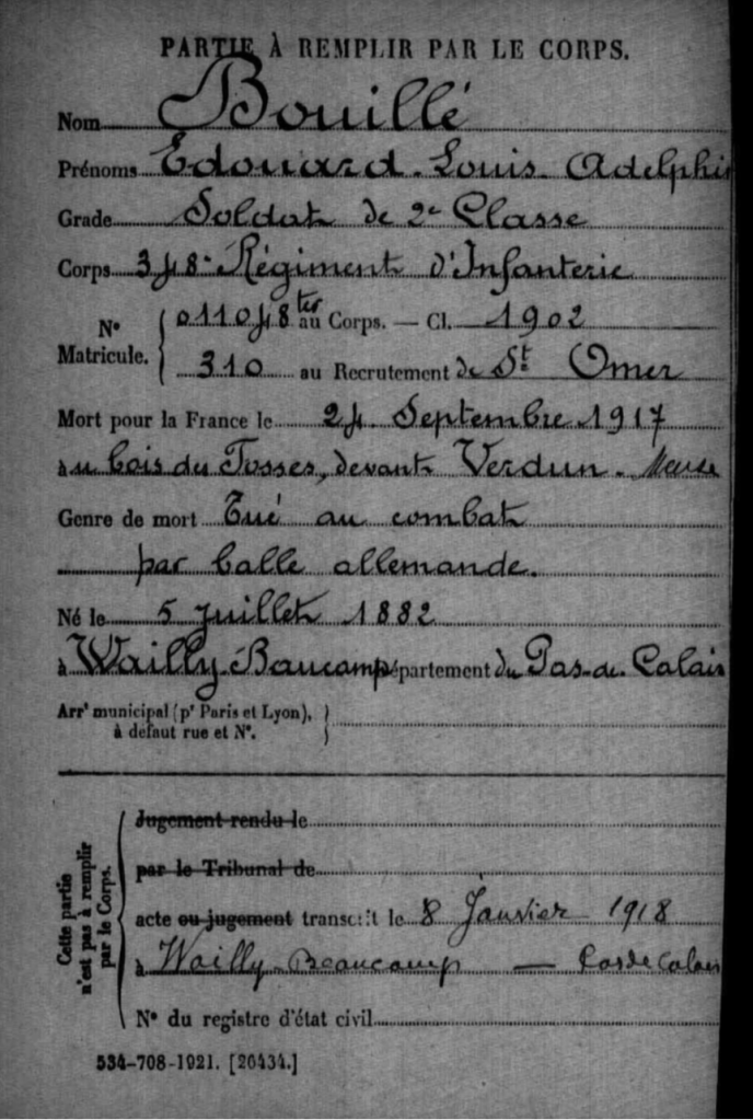 fiche décès mémoires des hommes